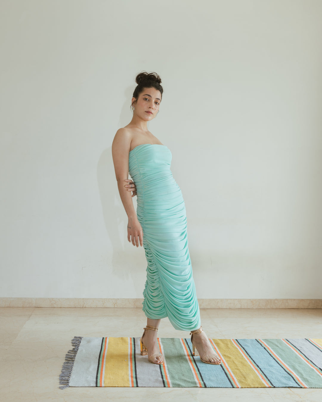 Madhyama Sejpal In Mesh Tube Dress - Solid-Dresses - Celebrity - Monokrom