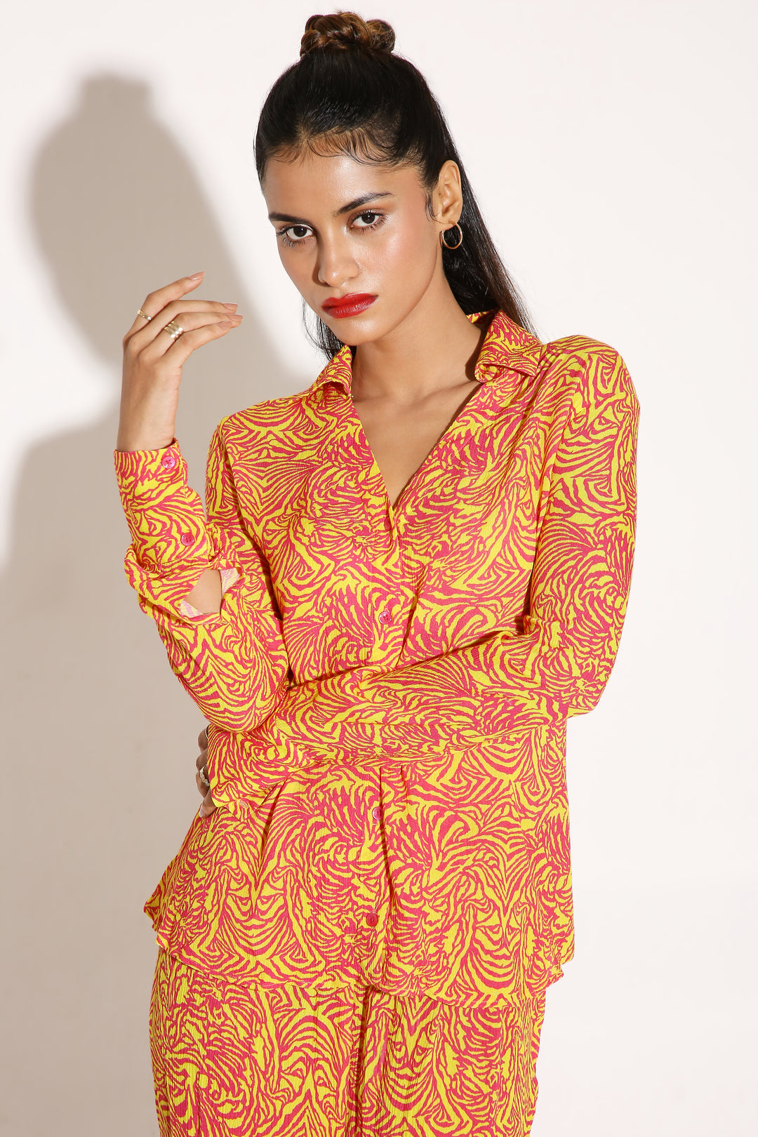 Crinkle Crush - Long Shirt-Shirts - Monokrom
