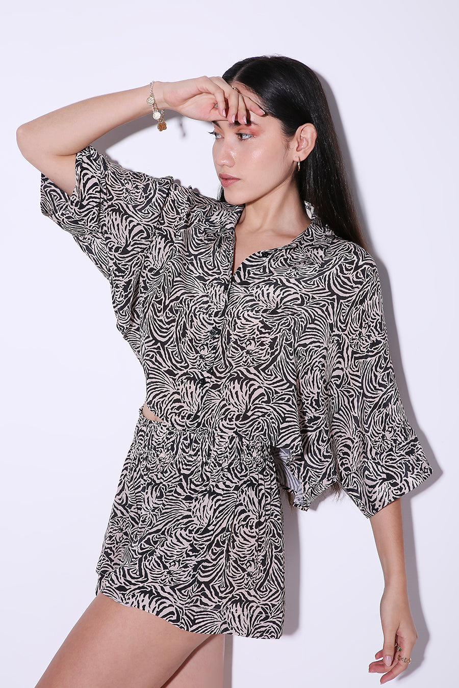 Flared Shorts - Forest Pop-shorts - Monokrom