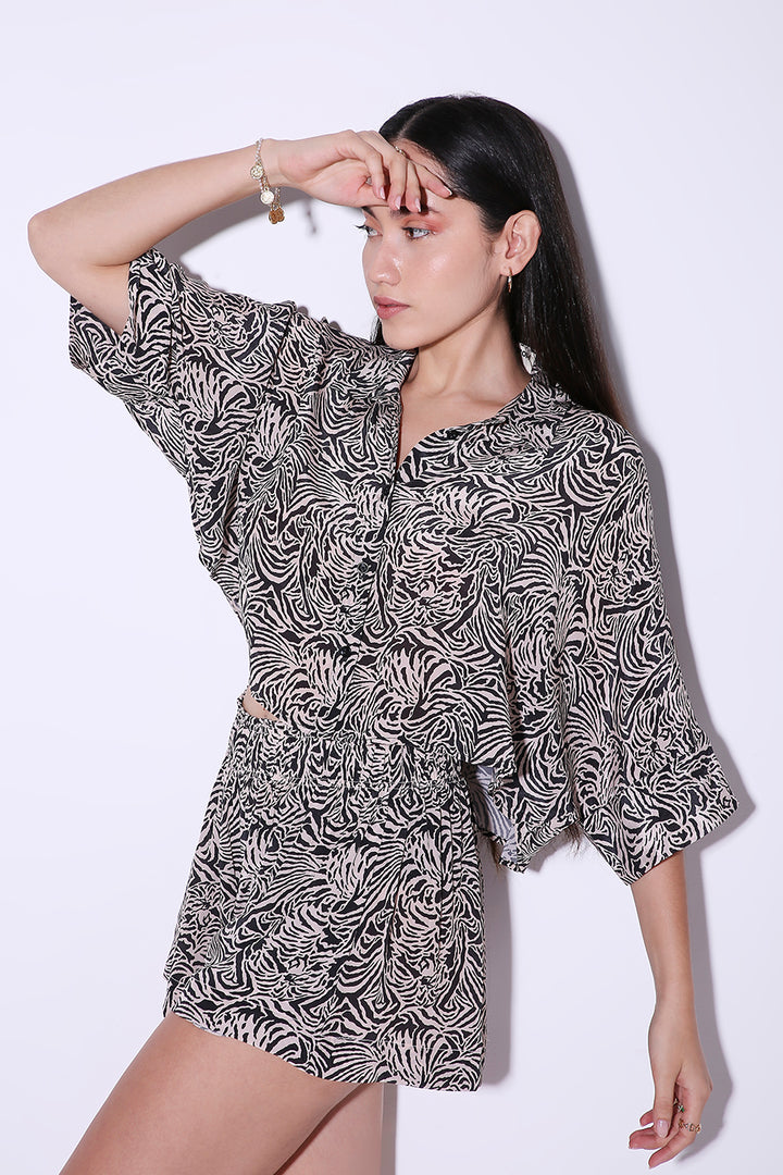 Flared Shorts - Forest Pop-shorts - Monokrom