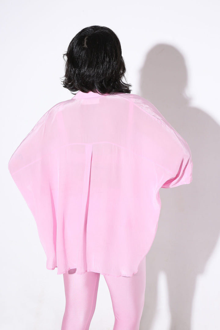 Relaxed fit Long Shirt and Relaxed Fit Pants Solid Color-Coord Set - Monokrom