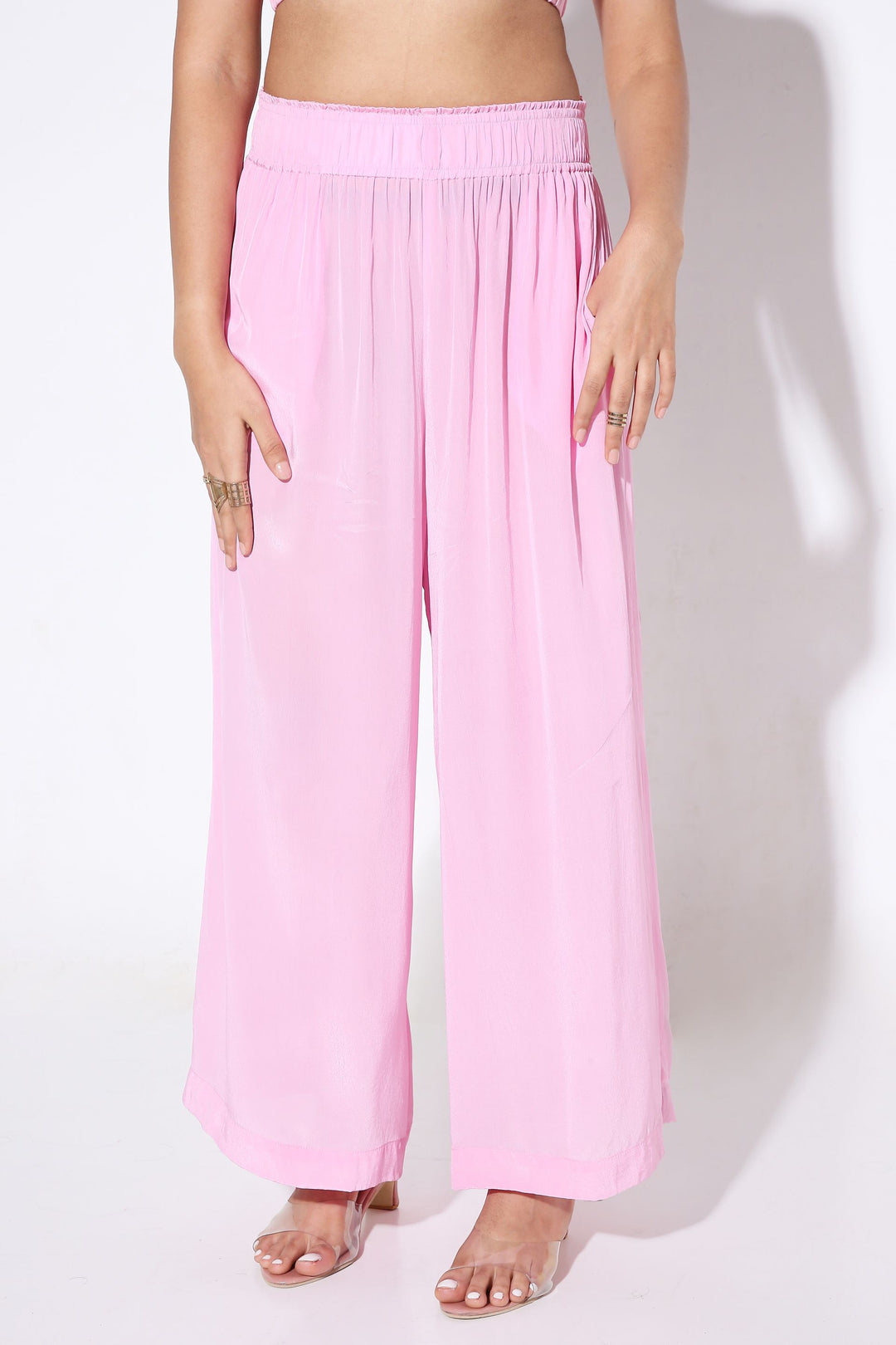 Relaxed fit Long Shirt and Relaxed Fit Pants Solid Color-Coord Set - Monokrom