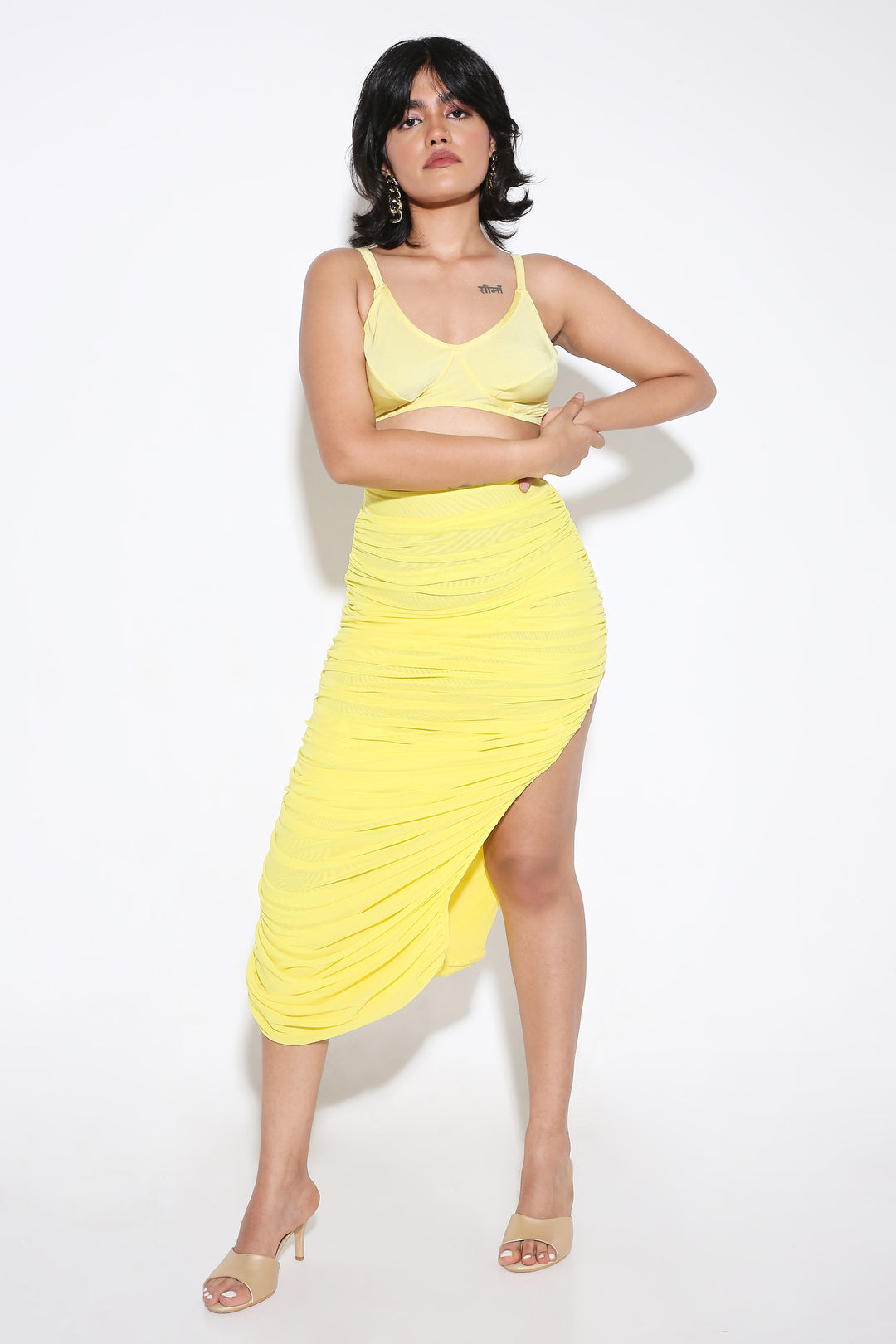 High Waist Mesh Skirt - Solid-Skirt - Monokrom