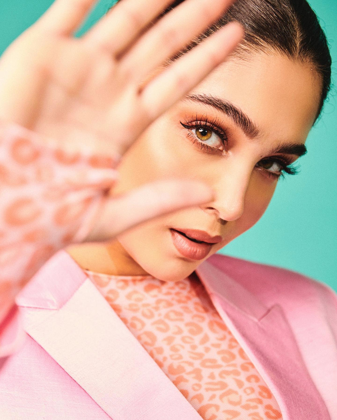 Sharvari Wearing Spaced out bodysuit in Pomelo Print-bodysuits - Celebrity - Monokrom
