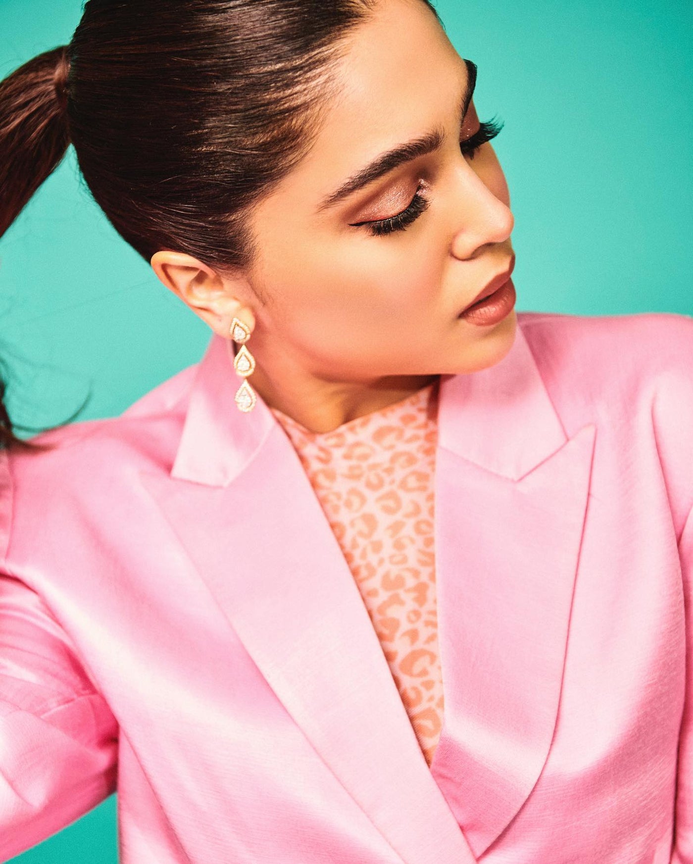 Sharvari Wearing Moxie Blazer in Barbee Pink-blazers - Celebrity - Monokrom