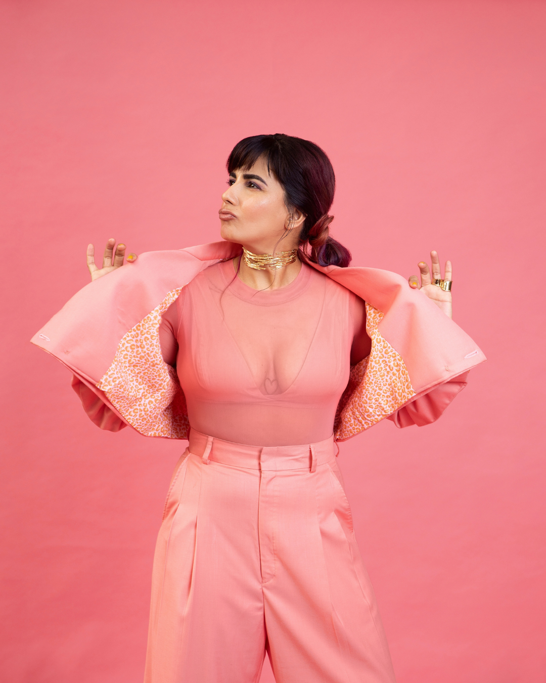 Kirti Kulhari Wearing Spaced Out Bodysuit - Solid-bodysuits - Celebrity - Monokrom