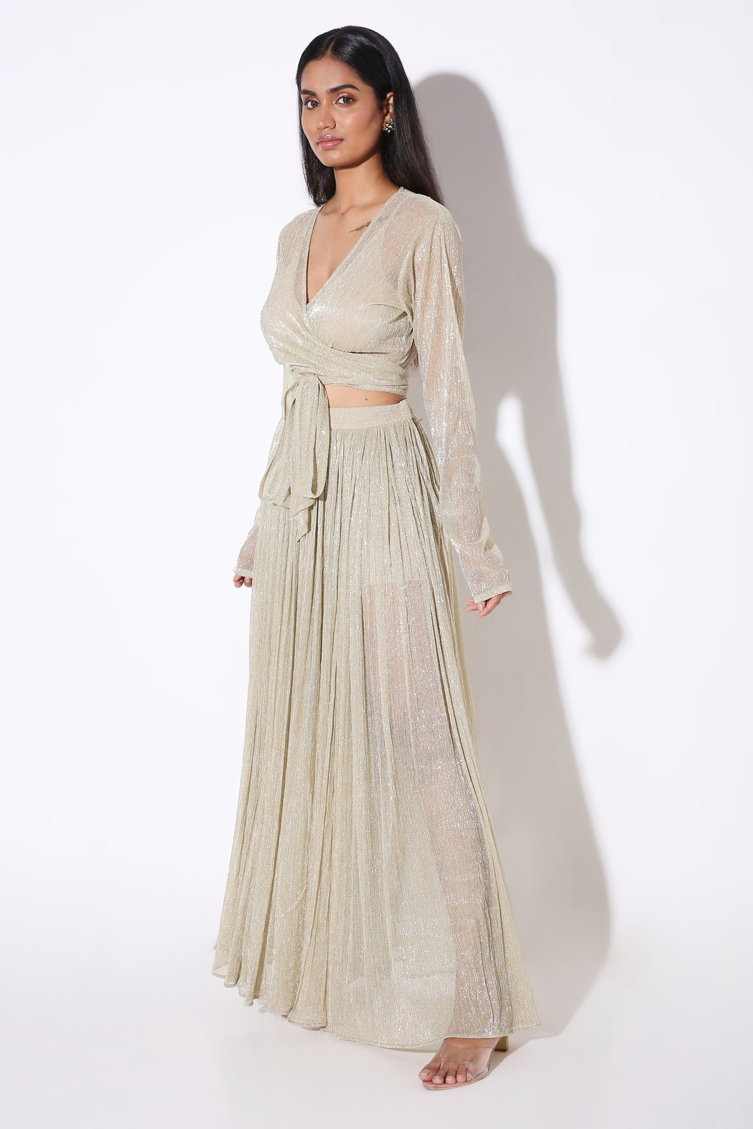 Double Slit Maxi Skirt-Skirt - Monokrom