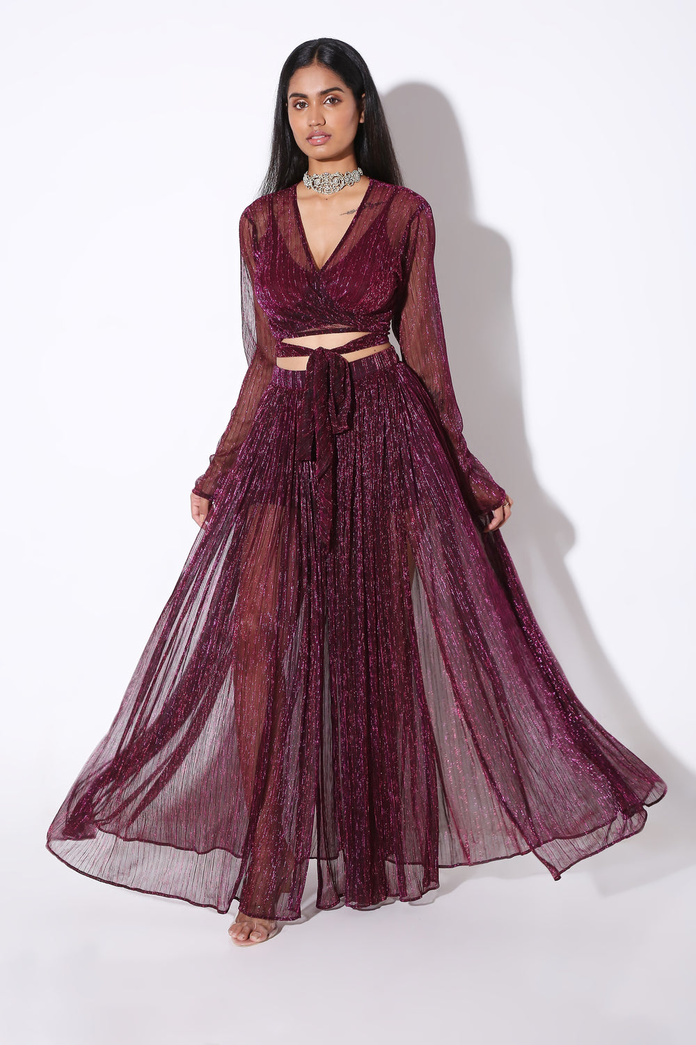 Double Slit Maxi Skirt-Skirt - Monokrom