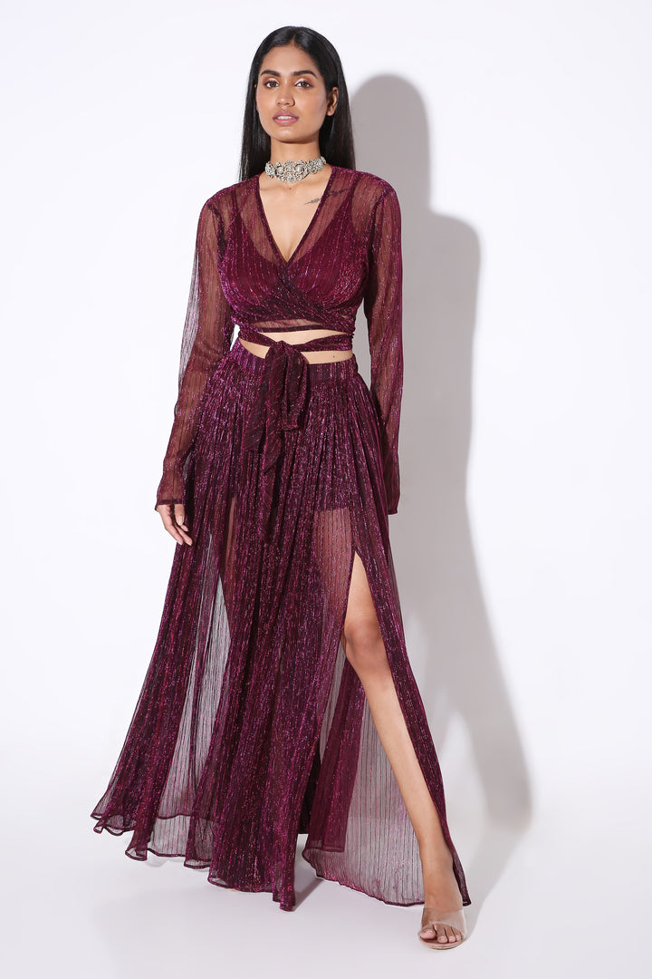 Double Slit Maxi Skirt-Skirt - Monokrom