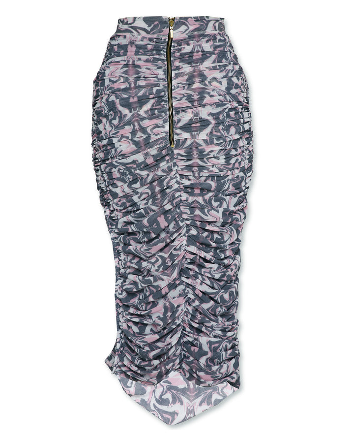 High Waist Mesh Skirt - Print-Skirt - Monokrom