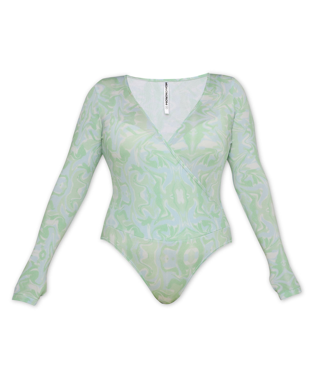 Hug Me - V Neck Lycra Bodysuit - Print-bodysuits - Monokrom