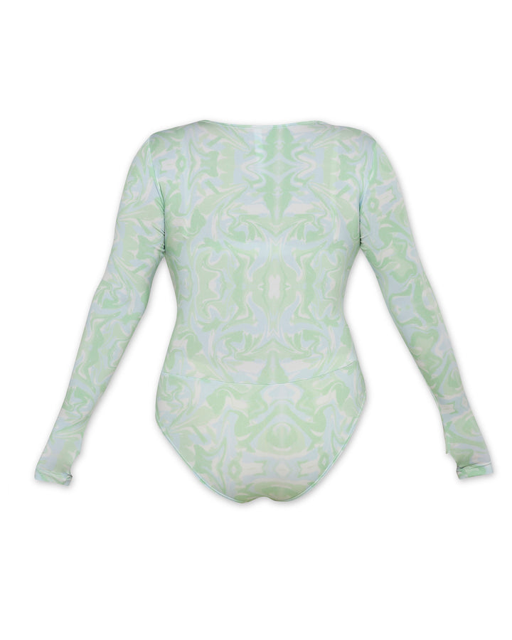Hug Me - V Neck Lycra Bodysuit - Print-bodysuits - Monokrom