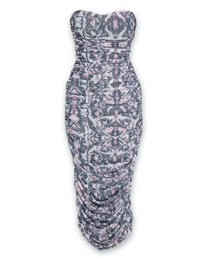 Mesh Tube Dress - Print-Dresses - Monokrom