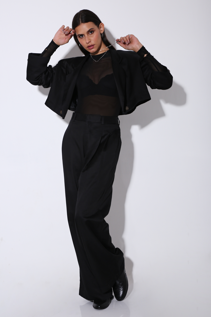 Mini Moxie - Cropped Blazer - Solid-blazers - Monokrom