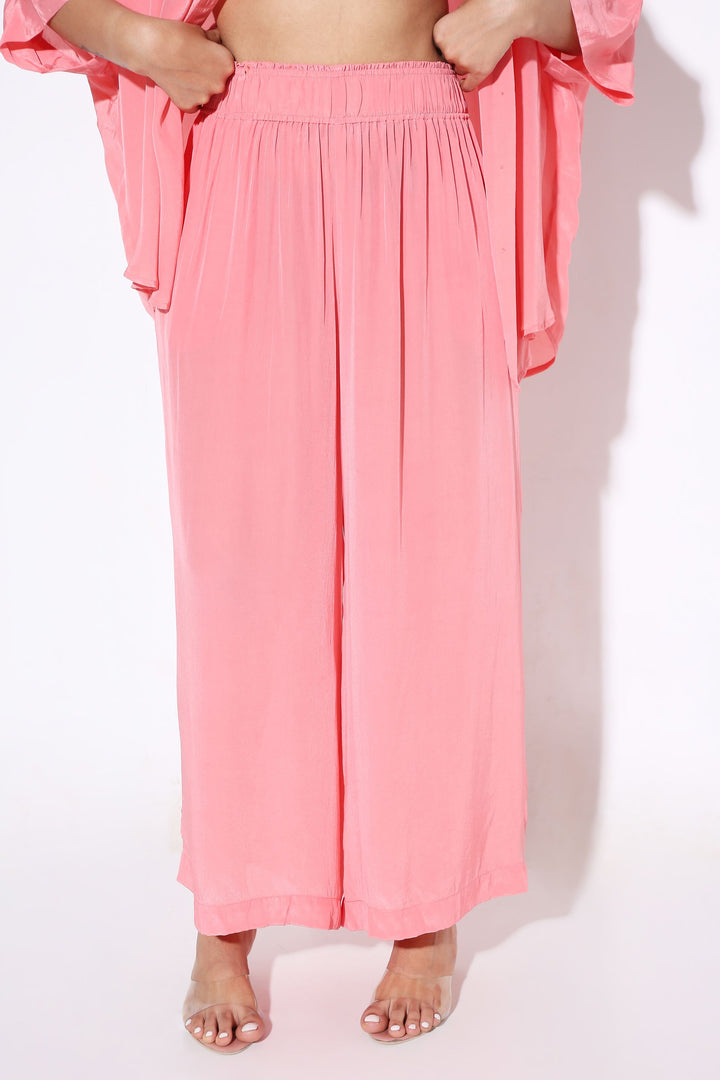 Relaxed fit Long Shirt and Relaxed Fit Pants Solid Color-Coord Set - Monokrom