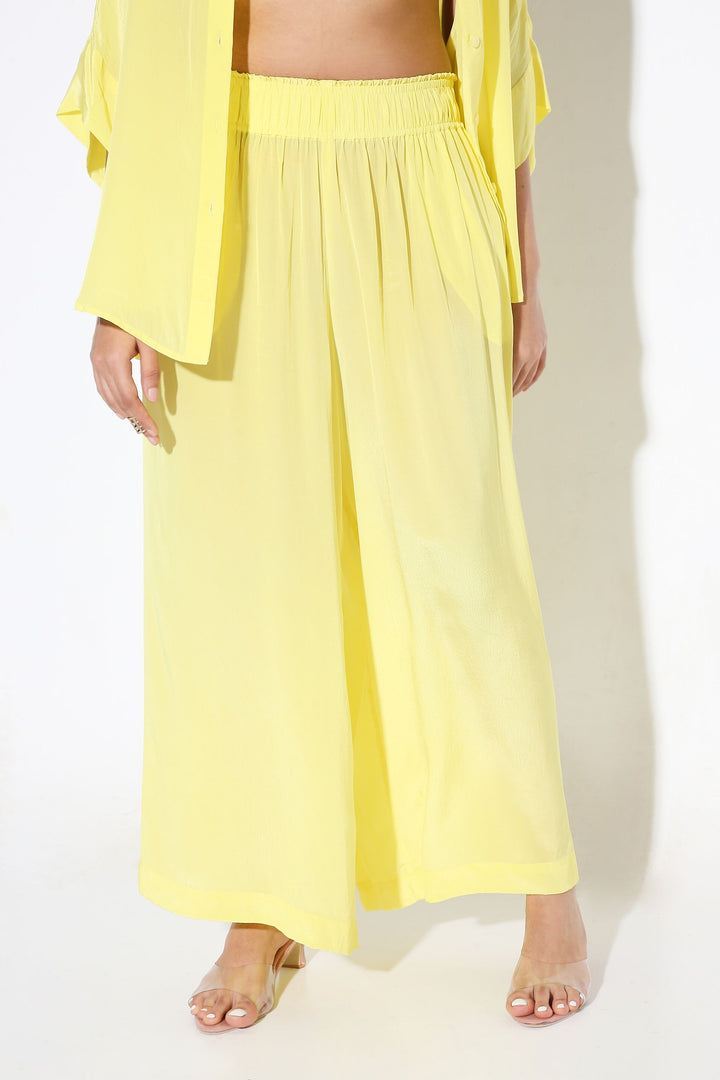 Relaxed fit Long Shirt and Relaxed Fit Pants Solid Color-Coord Set - Monokrom